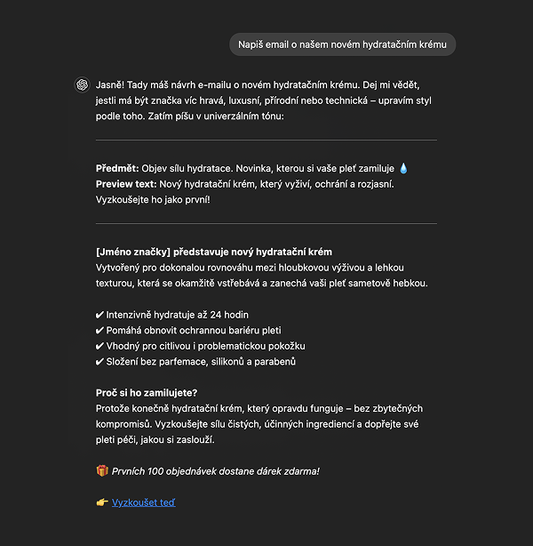 AI využití v e-mail marketingu a jak správně psát prompty pro skvělé e-maily.