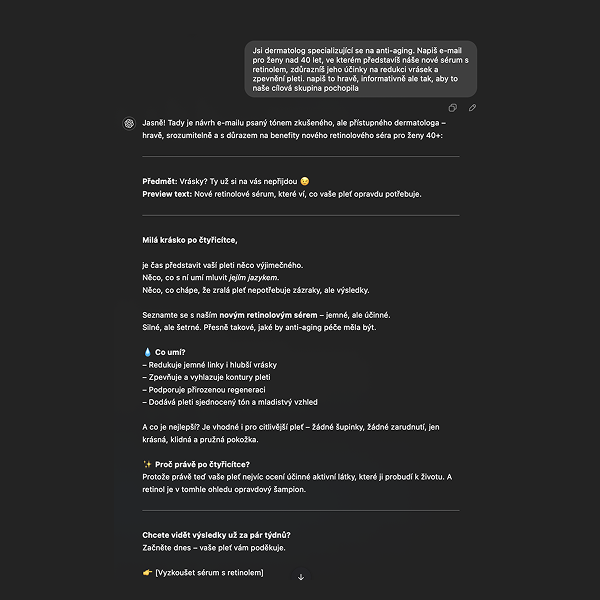 AI využití v e-mail marketingu a jak správně psát prompty pro skvělé e-maily.